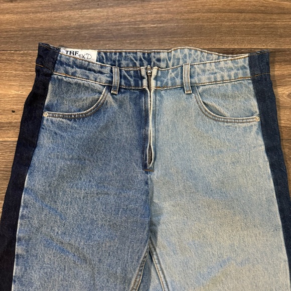 ZARA TRF DENIM IX’D MAKERS two-toned colorblock jeans with zipper - Picture 7 of 11